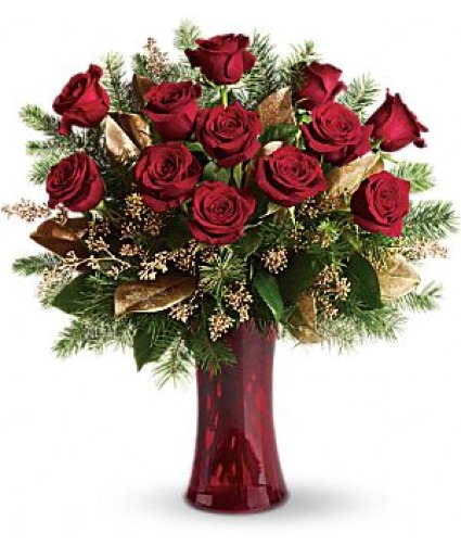 Christmas Golden Leaves of Love Bouquet