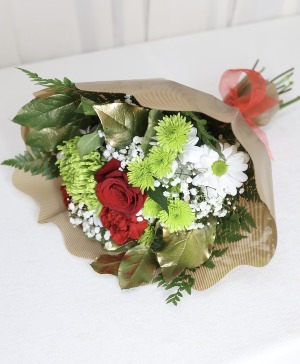 Christmas Holiday Wrap Wrapped Bouquet