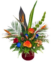 Christmas in Paradise (Blue) Vase arrangement 