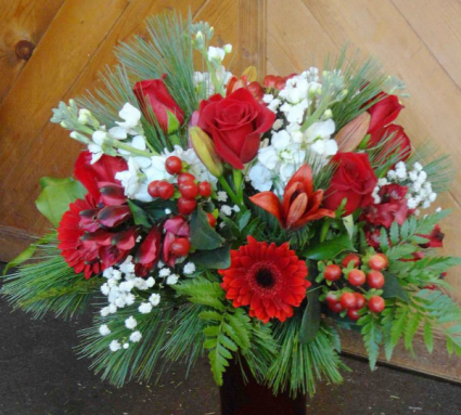 Christmas in the Forest Vase arrangment 