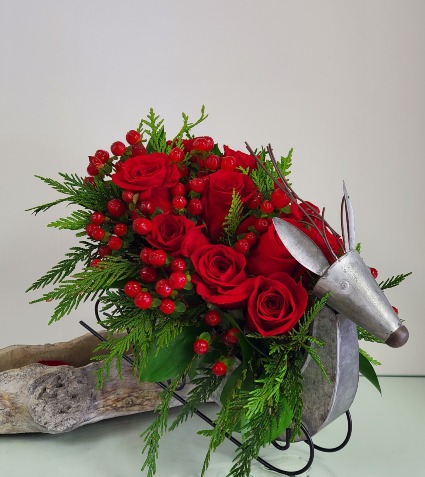 Deer Christmas Flower Gift Christmas arrangement