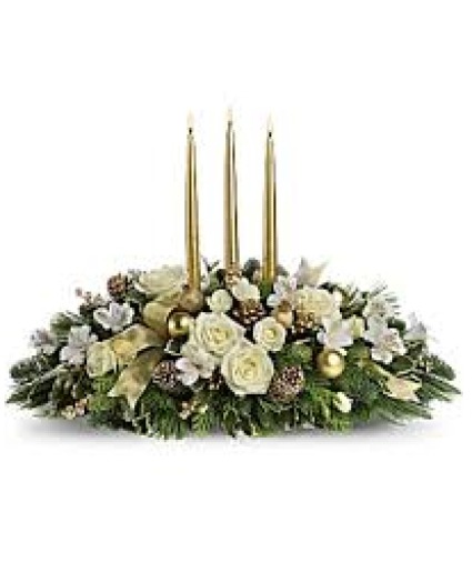 CHRISTMAS LONGATED W/CANDLES 2 Holiday ArrangementAS SHOWN: 
