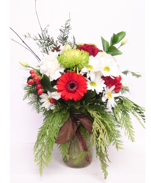 Christmas Mason Jar Floral