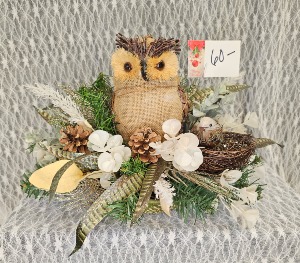Christmas Owl Silk Arrangement 