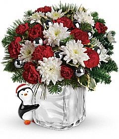 SEND A HUG PENGUIN ARRANGEMENT (ORNAMENTS MAY VARY)