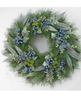 Christmas Pine Eucalyptus Blueberry Wreath 24" Gift Items