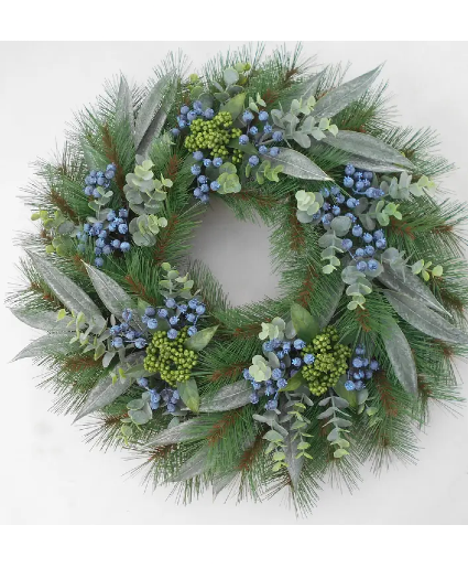 Christmas Pine Eucalyptus Blueberry Wreath 24