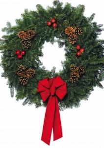 Christmas Pine Wreath  Gravesite Arrangement 