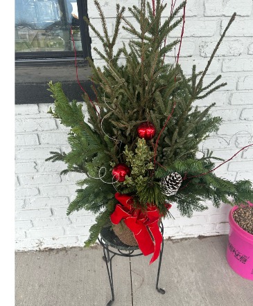 Christmas Porch Pot Outdoors in Coralville, IA | Every Bloomin' Thing