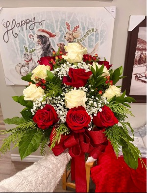 Christmas Rose Delight Christmas Arrangement