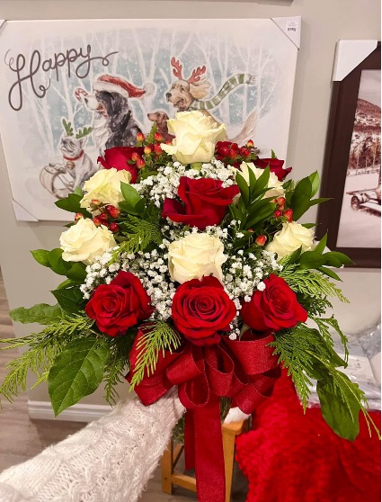Christmas Rose Delight Christmas Arrangement