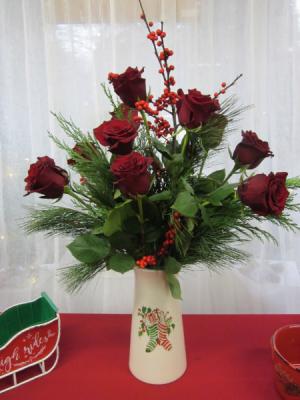 Christmas Roses vase arrangement