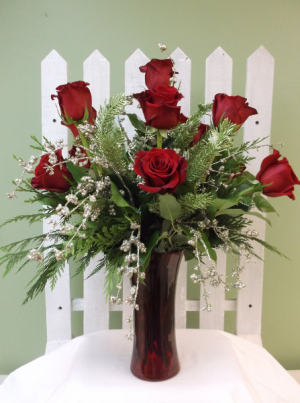 CHRISTMAS SHIMMER ROSE ARRRANGEMENT in Springfield, VT | WOODBURY FLORIST CHRISTMAS SHIMMER ROSE ARRRANGEMENT in Springfield, VT | WOODBURY FLORIST