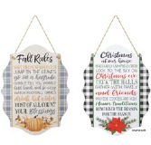 Reversible Fall and Christmas sign 