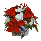 Christmas Silk Flower Basket Flowers