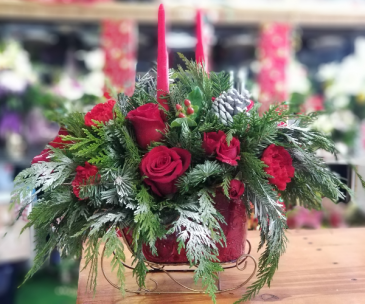 Christmas Sleigh Ride Floral Arrangment