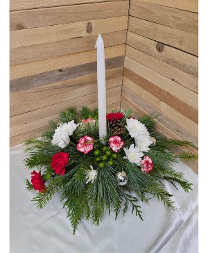 Christmas Table Centerpiece with Candle Centerpiece