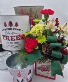Christmas Tin Container  Floral Bouquet