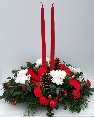 Christmas Traditions Centerpiece Double Taper Centerpiece