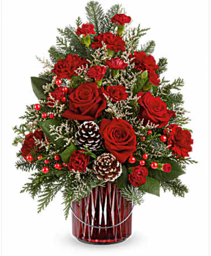 Christmas Tree Floral arrangement Fresh Flowers