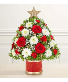 CHRISTMAS TREE IN DRUM WITH ROSES 