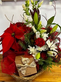 Christmas Trio Basket Vase and Gift Items