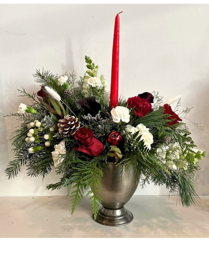 Christmas Vase with 1 Candle 