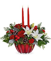 Christmas Vibrant Centerpiece With Candles Centerpiece