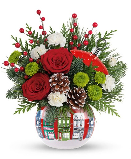 Christmas Village Ornament Arrangement