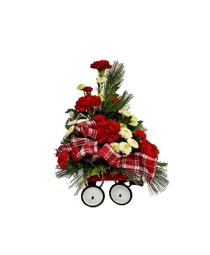 *SOLD OUT* Christmas Wagon Bud & Bloom Signature Arrangement