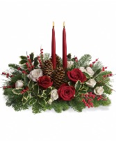 Christmas Wishes Centerpiece Fresh Arrangement