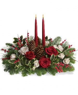 Christmas Wishes Centerpiece Fresh Arrangement