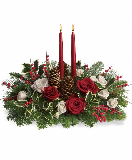 Christmas Wishes Centerpiece Fresh Arrangement