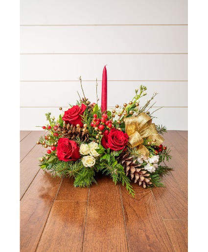 Christmas Wishes Centerpiece Mixed Arrangement