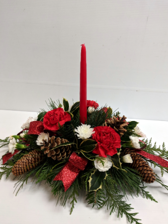 Christmas Tidings Centerpiece with Candle