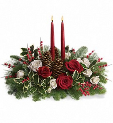Christmas Wishes Fresh Centerpiece in Saint Marys, PA | GOETZ'S FLOWERS