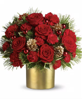 Christmas with gold fresh floral