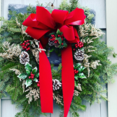 Christmas wreath Balsam wreath decorated 