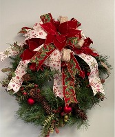 Poinsettia Christmas Wreath 24" Door Wreath