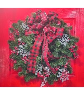 Christmas Wreath with Ornaments & Berries 
