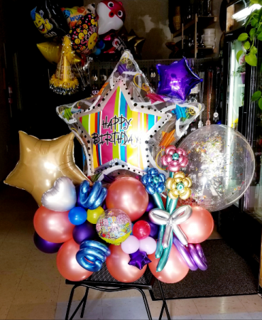 Chrome Birthday Balloon Bouquet 24 HOUR NOTICE REQUIRED in El Paso, TX - Como La Flor Flowers and Balloons