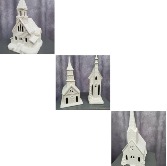 Churches- Ceramic Bisque Porcelain 