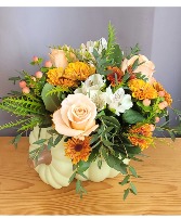 Cinnamon and Sage Pumpkin Keepsake Arrangement