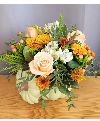 Cinnamon and Sage Pumpkin Keepsake Arrangement