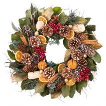 Cinnamon, Orange, & Pinecone Wreath Dried Wreath