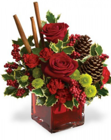 Cinnamon sticks and xmas kisses Fresh arrangement