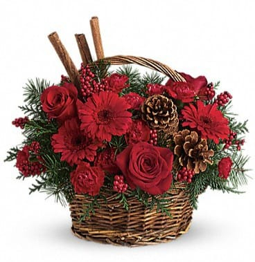 Cinniman Spice Basket Fresh Centerpiece