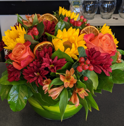 Citrus and sunflowers Centerpiece