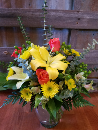 Citrus Mint Vase with shades of lemon, orange and lime