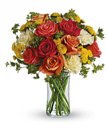 Citrus Mixed Rose Arrangement Roses